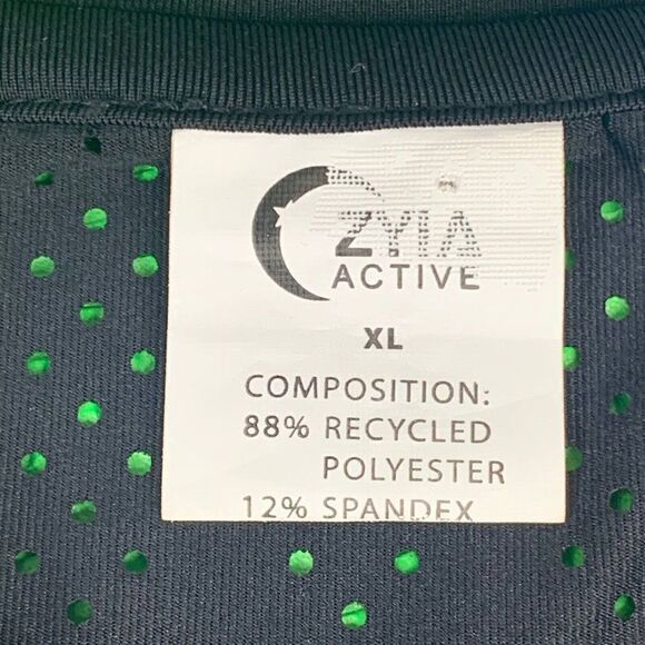 Zyia Active Black Chillcicle Perforated Laser Cut Crop Long Sleeve Shirt Top XL - Picture 10 of 10